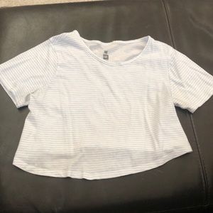 Light Blue Stripped Crop Top